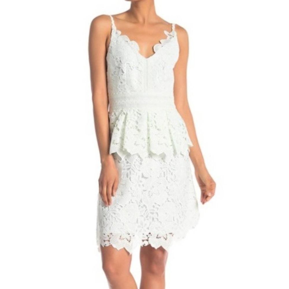 TED BAKER Mint Lace Peplum Dress